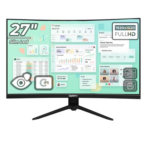 Monitor LED Office Pro Curbat 27 inch OptimX MT27Y-1, Full HD 1920x1020, VGA, HDMI, Slim, NoFrame, LED 1 Monitor LED Office Pro Curbat 27 inch OptimX MT27Y-1, Full HD 1920x1020, VGA, HDMI, Slim, NoFrame, LED