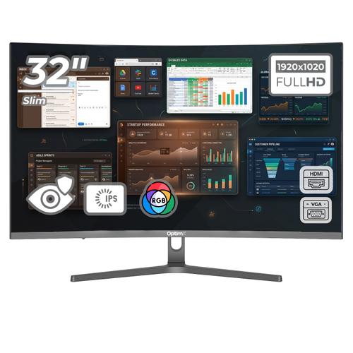 Monitor LED Office Pro Curbat 32 inch OptimX MT32J-1, Full HD 1920x1020, VGA, HDMI, Slim, RGB Light 1 Monitor LED Office Pro Curbat 32 inch OptimX MT32J-1, Full HD 1920x1020, VGA, HDMI, Slim, RGB Light
