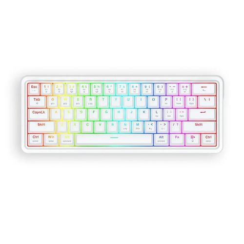 Tastatura gaming mecanica Redragon Draconic V2 Pro, USB/Bluetooth, iluminare RGB, Layout US, Alb 1 Tastatura gaming mecanica Redragon Draconic V2 Pro, USB/Bluetooth, iluminare RGB, Layout US, Alb