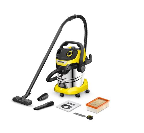 Aspirator umed-uscat Karcher WD 5 Control S 25/5/22, 1200 W, Container inox 25 L, Cablu 5m (Galben) 1 Aspirator umed-uscat Karcher WD 5 Control S 25/5/22, 1200 W, Container inox 25 L, Cablu 5m (Galben)