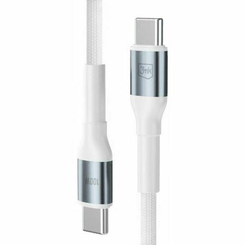 Cablu de Date si Incarcare 3mk Hyper N-SERIES, USB-C la USB-C, 2m, 20V/5A, 100W (Alb) 1 Cablu de Date si Incarcare 3mk Hyper N-SERIES, USB-C la USB-C, 2m, 20V/5A, 100W (Alb)