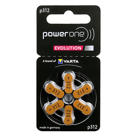 Baterii auditive VARTA Power One Evolution P312, 6 bucati 1 Baterii auditive VARTA Power One Evolution P312, 6 bucati