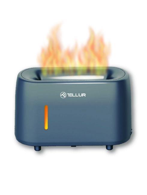 Difuzor aromaterapie Flame Tellur TLL441131, 240 ml, 12 ore, telecomanda (Gri)