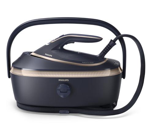 Statie de calcat cu abur Philips Seria 8000 PSG8300/20, tehnologie OptimalTEMP, Abur max 215 g/min, jet de abur 850g, Rezervor de 1.4 l, Talpa SteamGlide Elite, Mod ECO, Oprire automata de siguranta (Albastru)