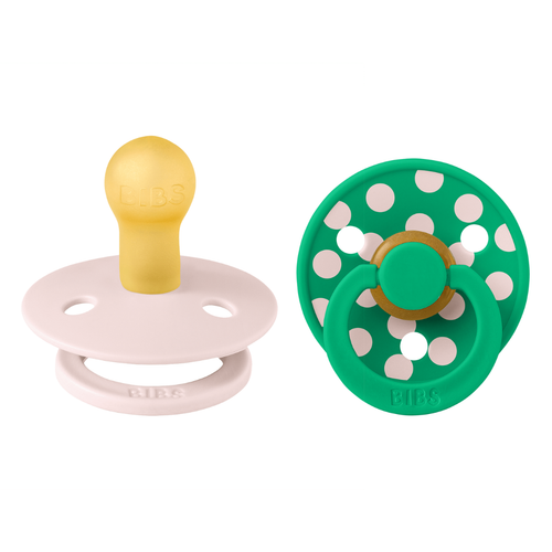 Set 2 suzete BIBS Colour Studio Collection Polka Dots, tetina rotunda, 6 luni+