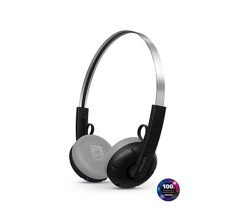 Casti Stereo Wireless On-Ear Philips Retro TAH2000BK/00, Autonomie 26 ore, Bluetooth 5.4, Microfon (Negru)