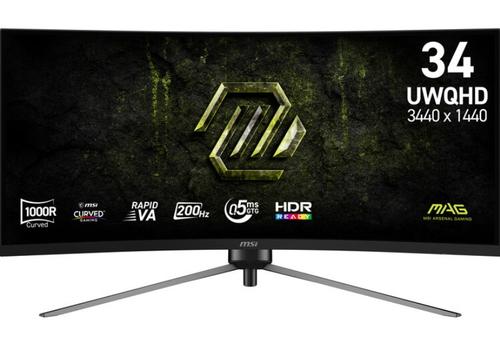 Monitor Gaming Rapid VA LED MSI 34inch MAG 345CQRF E20, UWQHD (3440 X 1440), HDMI, DisplayPort, Ecran curbat, 200 Hz, 0.5 ms (Negru)