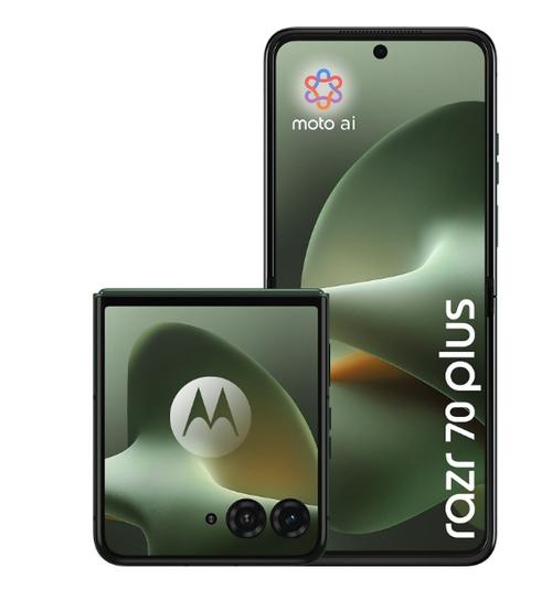 Telefon Mobil Motorola Razr 70 Plus, Procesor Qualcomm SM8635 Snapdragon 8s Gen 3, Octa-Core, Foldable LTPO AMOLED Capacitive touchscreen 6.9inch, 12GB RAM, 512GB Flash, Camera Duala 50 + 50 MP, 5G, Wi-Fi, Dual SIM, Android (Verde)