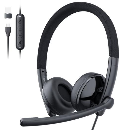 Casca Call Center USB-C / USB-A EMEET GeniusCall HS50, Neagra