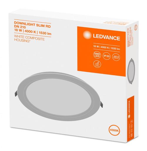 Panou LED Ledvance DOWNLIGHT SLIM DN 210, 18W, 220-240V, IP20, temperatura culoare neutra (4000K), 1530 lumeni, diametru 225mm, inaltime 30mm, material policarbonat