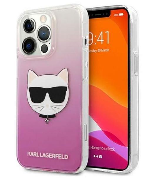 Protectie Spate Karl Lagerfeld Choupette Head pentru Apple iPhone 13 Pro Max (Roz)