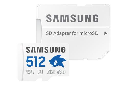 Card de memorie Samsung PRO Plus SONIC MB-MD512SA/LC1, 512GB, microSDXC, CL10, U3, V30, A2, Adaptor SD inclus