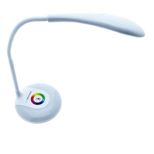 Lampa LED Esperanza Altair, RGB, cu brat flexibil 27 cm, cablu 110 cm, 4 x AAA (Alb)