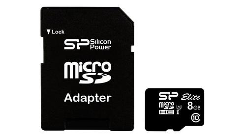 Card memorie Silicon Power Elite, 8 GB, microSDHC, UHS-I, Clasa 10 + Adaptor SD