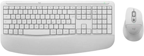 Kit Tastatura si Mouse Wireless Logitech Signature Comfort Plus Combo MK880, Bluetooth Low Energy, 6 butoane, Logi Options+, Logi Tune, Layout US International (Alb)