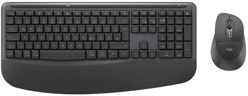 Kit Tastatura si Mouse Wireless Logitech Signature Comfort Plus Combo MK880, Bluetooth Low Energy, 6 butoane, Logi Options+, Logi Tune, Layout US International (Negru)