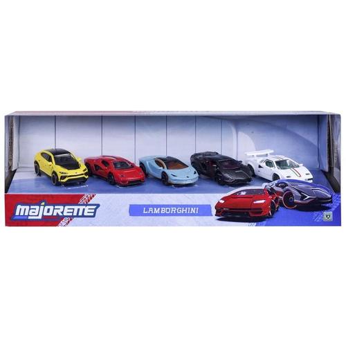 Set 5 masini metalice Majorette Lamborghini, scara 1:64