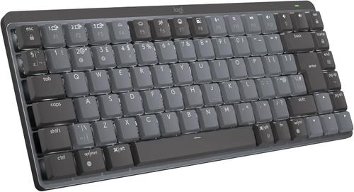 Tastatura Wireless Logitech MX Mechanical Mini, Bluetooth, Switch-uri Tactile Quiet, Iluminare Alba, Layout UK (Gri)