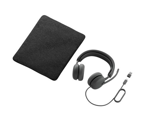 Casti Call Center Logitech Zone Wired 2, USB-C/A, Microfon cu anulare zgomot (Negru)