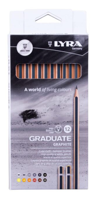 Creion grafit LYRA Graduate, pentru desen artistic si tehnic, 12 buc/cutie