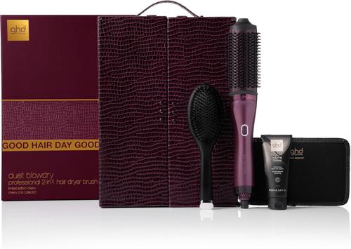 Perie rotativa cu uscare GHD Duet Gift Set, 450 W, Incalzire 45 secunde, Oprire automata (Visiniu)