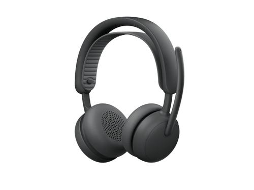 Casti Call Center Logitech Zone Wireless 2 ES Business UC Version, Bluetooth/USB-C, Receiver, Autonomie 20 de ore, Hybrid ANC, Microfon cu anulare zgomot (Negru)