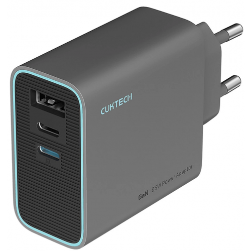 Incarcator retea Cuktech, 65W, 1 x USB-A, 2 x USB-C (Gri)