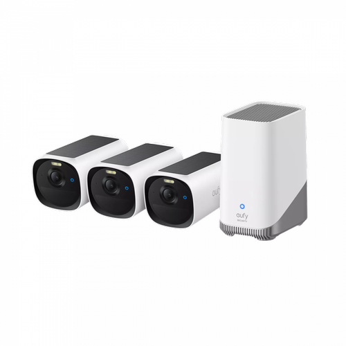 Kit supraveghere video eufyCam E40, 2K HD, Incarcare solara, MaxColour Vision, Homebase 3 + 3 camere video 1 Kit supraveghere video eufyCam E40, 2K HD, Incarcare solara, MaxColour Vision, Homebase 3 + 3 camere video