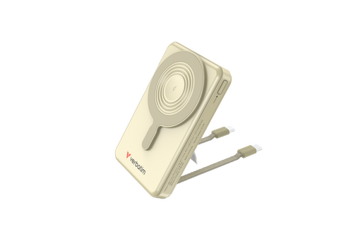 Acumulator extern Verbatim Charge 'n' Go 32274, 10.000mAh, 22.5 W, Magnetic, Wireless, 2 USB-C, Stativ (Auriu) 1 Acumulator extern Verbatim Charge 'n' Go 32274, 10.000mAh, 22.5 W, Magnetic, Wireless, 2 USB-C, Stativ (Auriu)