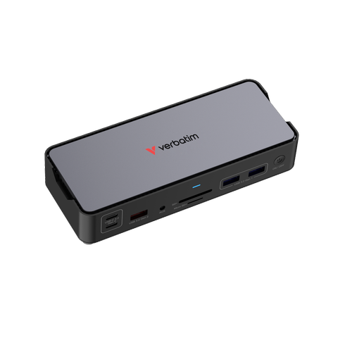 Docking Station Verbatim Pro 32171, 15 Porturi, 80 W, HDMI, DisplayPort, USB-A/C, microSD/SD, Audio (Negru/Gri) 1 Docking Station Verbatim Pro 32171, 15 Porturi, 80 W, HDMI, DisplayPort, USB-A/C, microSD/SD, Audio (Negru/Gri)