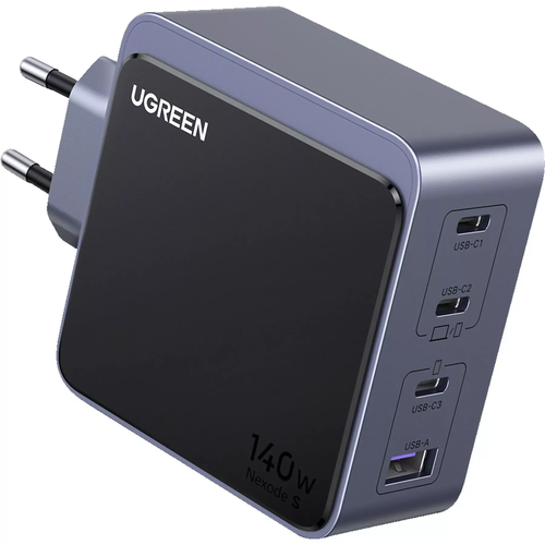 Incarcator retea UGREEN X570-45575, 140W, 3x USB-C, 1x USB-A, GaN Fast Charging (Negru/Gri)