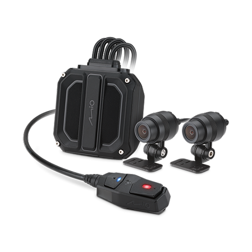 Camera video de motocicleta MIO MiVue M820WD, 1080P, 135 grade, Wi-Fi, GPS, Doua lentile, Microfon (Negru)