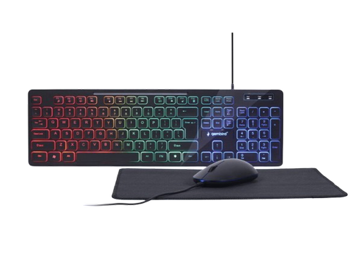Kit Gembrid 3 in 1 KBS-UML-01 - Tastatura RGB LED, Mouse Optic, Mouse Pad, Wired, USB (Negru)