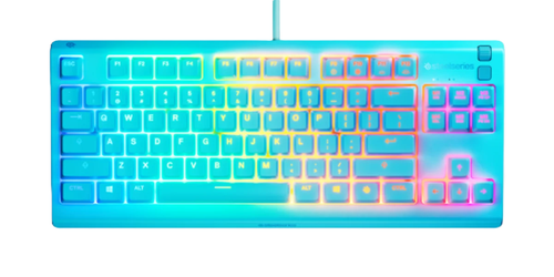 Tastatura Gaming SteelSeries Apex 3 TKL, USB, Iluminare RGB, Layout US, Switch-uri Whisper-Quiet (Albastru)