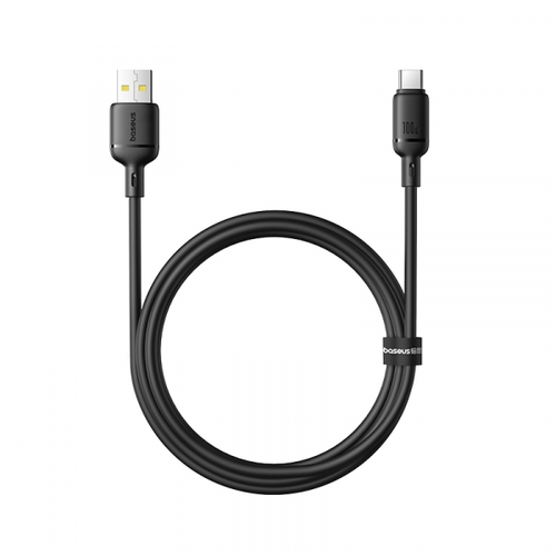 Cablu de Date si Incarcare Baseus Silky P10377703113-00, 100W, 1m, USB-A la USB-C (Negru)