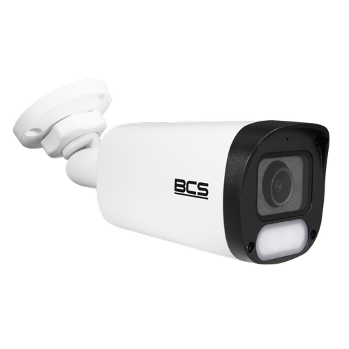Camera supraveghere video exterior IP BCS POINT BCS-P-TIP28FCL3-Ai1, Bullet, 8MP 3840x2160, 2.8mm, Zoom 16x, Lumina alba 30m, PoE, IP67 (Alb)