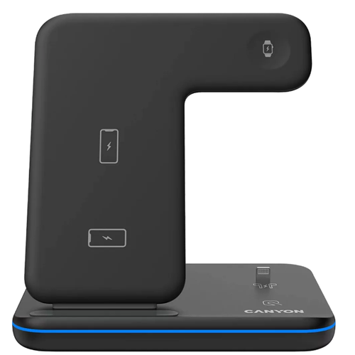 Incarcator Wireless Canyon WS-302 3in1, 15W (Negru)