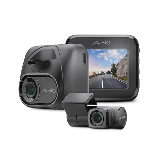 Camera video auto fata-spate MIO MiVue C595WD + MiVue T35, Ecran 2.0inch, 2MP 1080P, Wi-Fi, GPS (Negru)