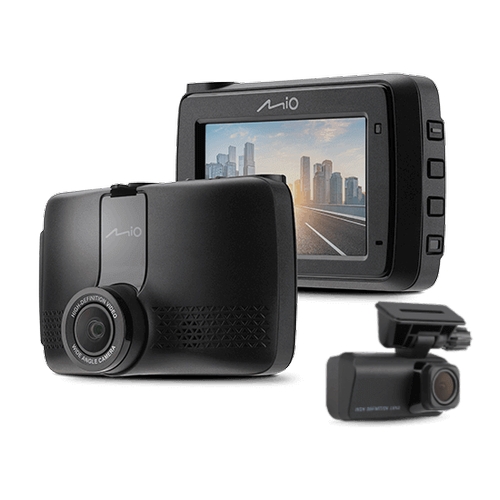 Camera video auto duala Mio MiVue™ 903WD Pro + MiVue™ E40, Quad HD 2.5K + 1080P, 2.7inch, Wi-Fi, G-Senzor, GPS + Kit parcare (Negru)