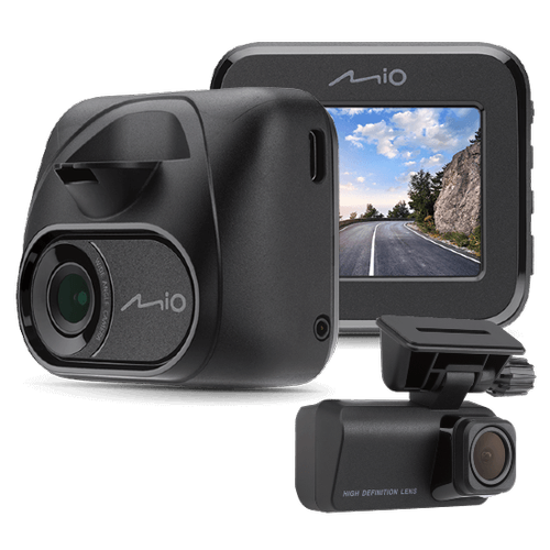 Camera video auto fata-spate Mio MiVue C595WD + MiVue T30, Ecran 2.0inch, 2MP 1080P, Wi-Fi, GPS (Negru)