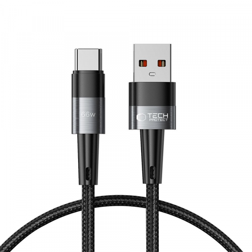 Cablu Date si Incarcare USB-A - USB-C Tech-Protect Ultraboost, 66W, 0.5m, Gri