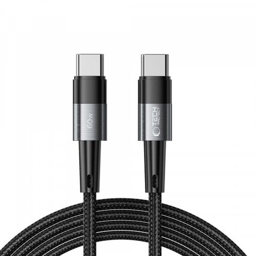 Cablu Date si Incarcare USB-C - USB-C Tech-Protect Ultraboost, 60W, 2m, Gri