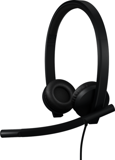 Casti Call Center Logitech Business Headset H570e Teams Version, Stereo, USB-A, Microfon (Negru)