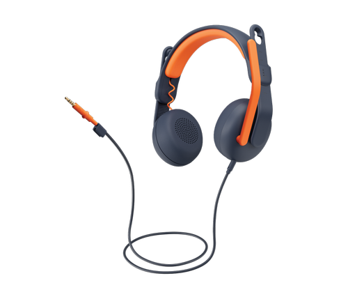 Casti pentru copii Logitech Zone Learn, On-Ear, Stereo, Jack 3.5mm, Microfon (Albastru/Portocaliu)