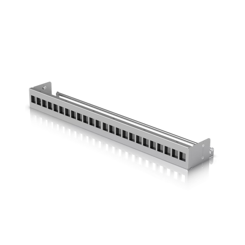 Patch Panel Ubiquiti UACC-RACK-PANEL-PATCH-BLANK-24, 19inch, 1U, 24 porturi, Keystone, Argintiu