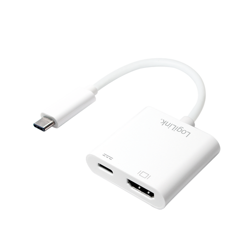 Adaptor Logilink UA0257, HDMI, USB-C (Alb)