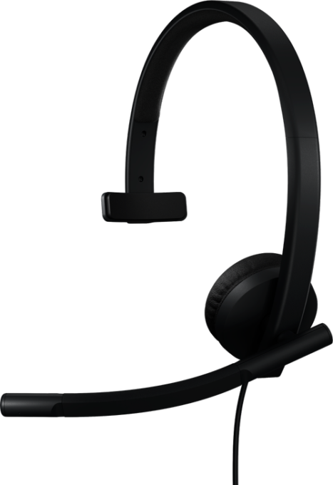 Casti Call Center Logitech H570e Teams Mono, USB-C, Microfon (Negru)